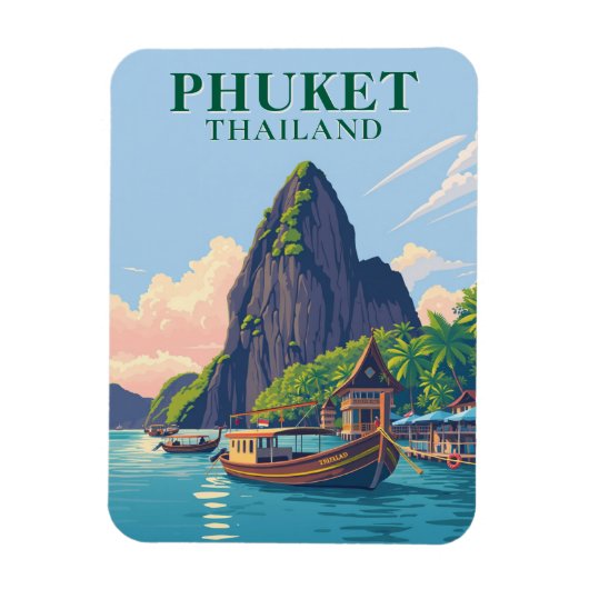 Phuket Thailand Beach Boat Travel Souvenir Magneet (Verticaal)