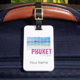 Phuket Thailand Beach Panorama Souvenir Bagagelabel