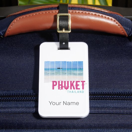 Phuket Thailand  Beach Panorama Souvenir Bagagelabel (Voorkant Insitu 2)