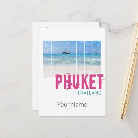 Phuket Thailand  Beach Panorama Souvenir Feestdagenkaart (Voorkant / Achterkant in situ)