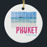 Phuket Thailand  Beach Panorama Souvenir Keramisch Ornament<br><div class="desc">Phuket Thailand strand panorama en zee ideaal voor backpackers en Thai Zuidoost-Azië reizigers. Phuket souvenir voor Thailand, Patong en Khao Lak vakantie. Souvenirs uit Sirinat National Park en Phi Phi-eilanden. Phuket Thailand strand panorama als een souvenir voor Patong vakantie. Souvenirs van Phuket en Sirin National Park voor reizigers. Backpacker souvenir...</div>