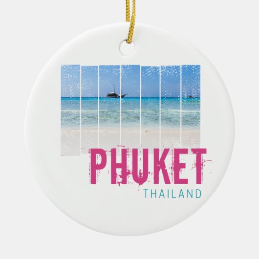 Phuket Thailand  Beach Panorama Souvenir Keramisch Ornament (Voorkant)