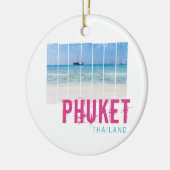 Phuket Thailand  Beach Panorama Souvenir Keramisch Ornament (Links)