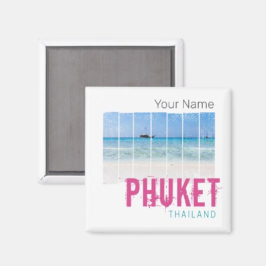 Phuket Thailand  Beach Panorama Souvenir Magneet (Voorkant / Achterkant)
