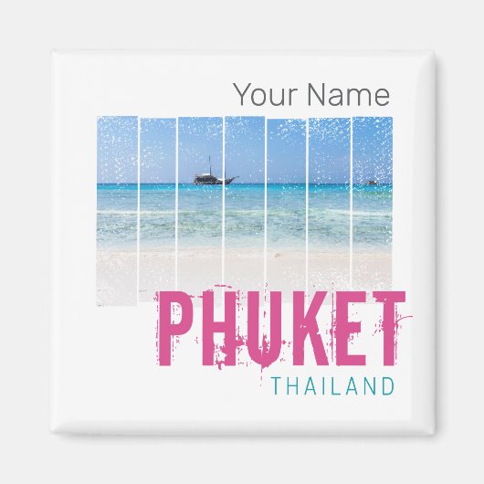 Phuket Thailand  Beach Panorama Souvenir Magneet (Voorkant)