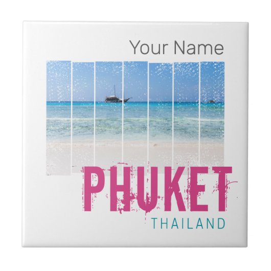 Phuket Thailand  Beach Panorama Souvenir Tegeltje (Voorkant)