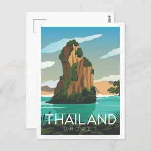 Phuket Thailand Beroemde Reisplaats Illustratie Briefkaart