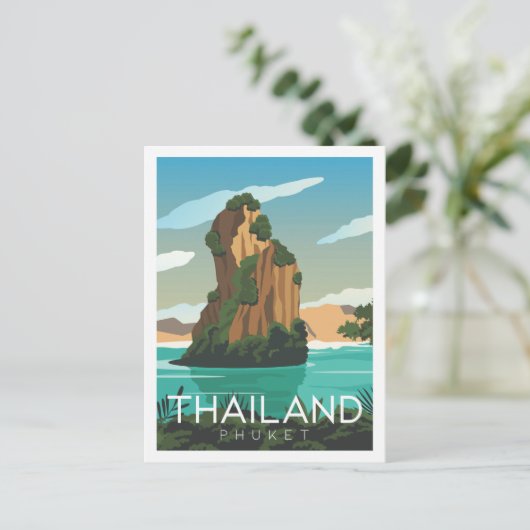Phuket Thailand Beroemde Reisplaats Illustratie Briefkaart (Staand voorkant)