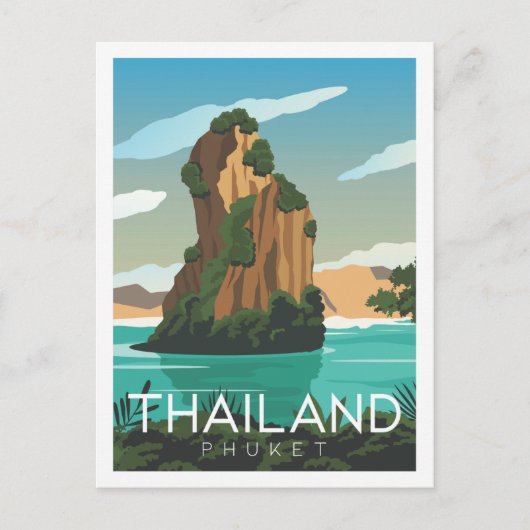 Phuket Thailand Beroemde Reisplaats Illustratie Briefkaart (Voorkant)