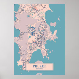 Phuket - Thailand Breezy City Map Poster