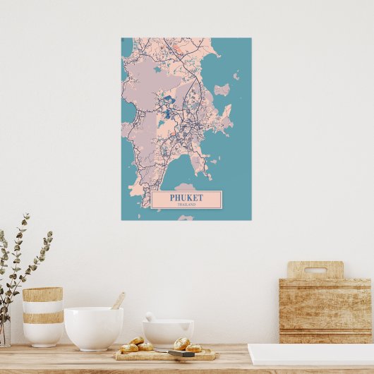 Phuket - Thailand Breezy City Map Poster (Keuken)