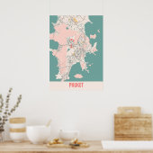 Phuket - Thailand Chalk City Map Poster (Keuken)