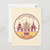 Phuket Thailand City Skyline Emblem Briefkaart (Voorkant / Achterkant)