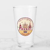Phuket Thailand City Skyline Emblem Glas (Voorkant)