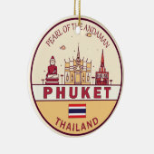 Phuket Thailand City Skyline Emblem Keramisch Ornament (Rechts)