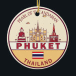 Phuket Thailand City Skyline Emblem Keramisch Ornament<br><div class="desc">Phuket minimalistisch,  kleurrijk kunstontwerp met monumenten en landmerken van de stad in Thailand.</div>