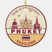 Phuket Thailand City Skyline Emblem Keramisch Ornament (Achterkant)