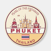 Phuket Thailand City Skyline Emblem Magneet (Voorkant)