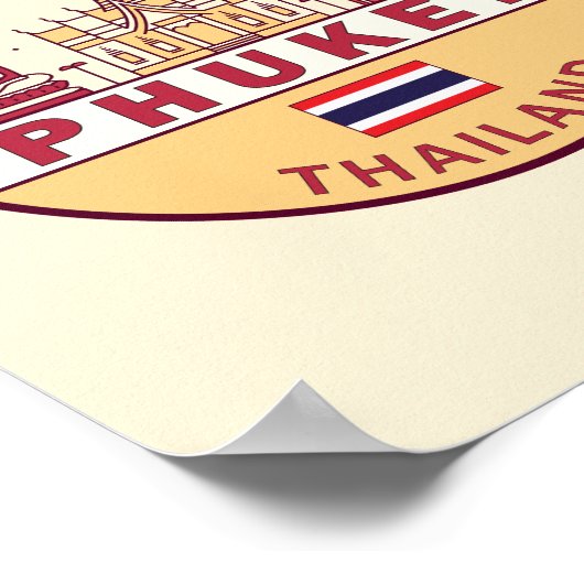 Phuket Thailand City Skyline Emblem Poster (Hoek)