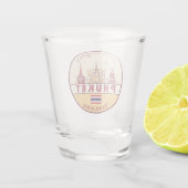 Phuket Thailand City Skyline Emblem Shot Glas (Achterkant)