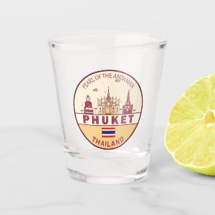 Phuket Thailand City Skyline Emblem Shot Glas