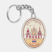 Phuket Thailand City Skyline Emblem Sleutelhanger (Voorkant Links)