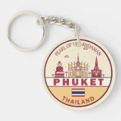 Phuket Thailand City Skyline Emblem Sleutelhanger (Voorkant)