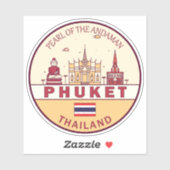 Phuket Thailand City Skyline Emblem Sticker (Vel)