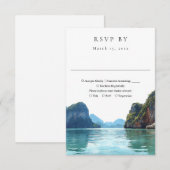Phuket Thailand Elegant Watercolor Wedding RSVP Kaartje (Voorkant / Achterkant)