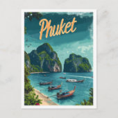 Phuket Thailand  kunst reisillustratie Briefkaart (Voorkant)