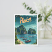 Phuket Thailand  kunst reisillustratie Briefkaart (Staand voorkant)