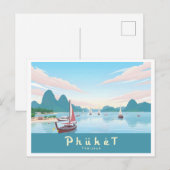 Phuket Thailand Pastelreizen Briefkaart (Voorkant / Achterkant)