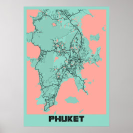 Phuket - Thailand Peony City Map Poster