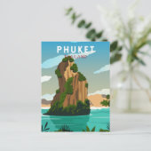 Phuket Thailand Retro Briefkaart (Staand voorkant)