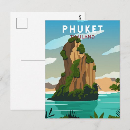 Phuket Thailand Retro Briefkaart (Voorkant / Achterkant)