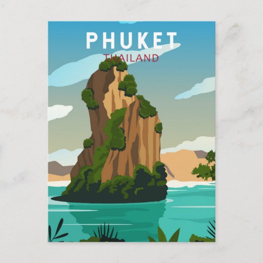 Phuket Thailand Retro Briefkaart (Voorkant)