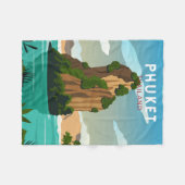 Phuket Thailand Retro Fleece Deken (Voorkant (Horizontaal))