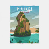 Phuket Thailand Retro Fleece Deken (Voorkant)