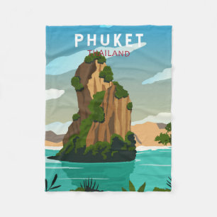 Phuket Thailand Retro Fleece Deken