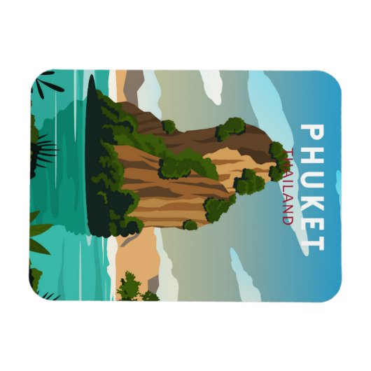 Phuket Thailand Retro Magneet (Horizontaal)