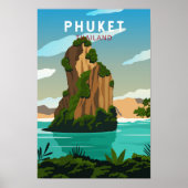 Phuket Thailand Retro Poster (Voorkant)