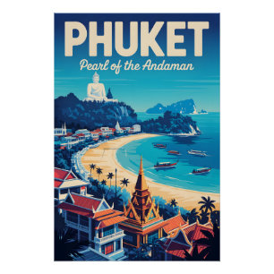 Phuket Thailand Retro Reisposter Kunst Perfect Poster