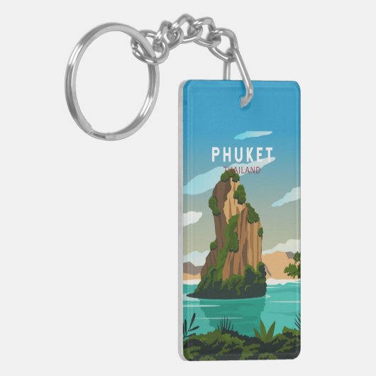 Phuket Thailand Retro Sleutelhanger (Voorkant Links)