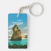 Phuket Thailand Retro Sleutelhanger (achterkant)