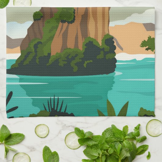 Phuket Thailand Retro Theedoek (Gevouwen)