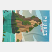 Phuket Thailand Retro Theedoek (Horizontaal)