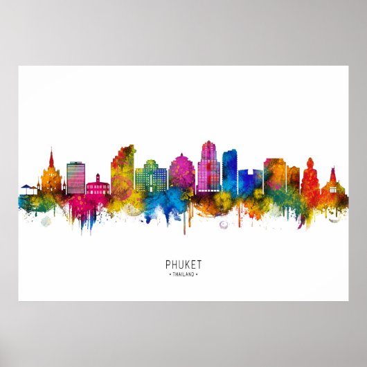 Phuket Thailand Silhouet Poster (Voorkant)