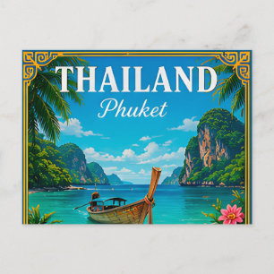 🌴 Phuket Thailand Strandherinnering Van Eilandrei Briefkaart
