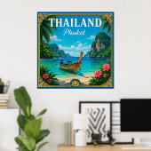 🌴 Phuket Thailand Strandherinnering Van Eilandrei Poster (Thuiskantoor)