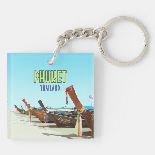 Phuket Thailand Tropical Beach Sleutelhanger (Achterkant)